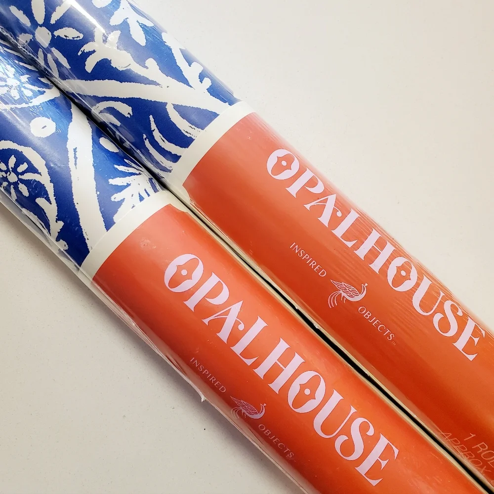 Opalhouse Wallpaper Cadiz Medallion Blue Lot 2 Rolls Peel Stick USA Made